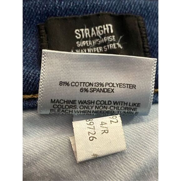 Express Jeans Super High Rise Straight Cropped Button Fly Women’s Sz 4R - Picture 8 of 8
